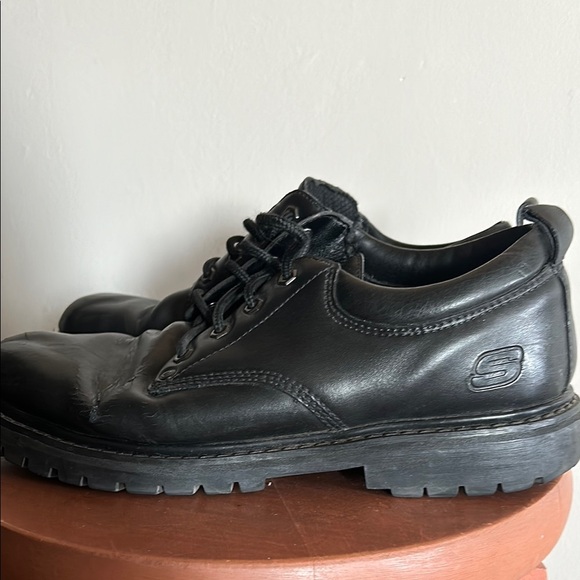 Skechers Black Leather Oxfords Classic Design - Picture 7 of 9